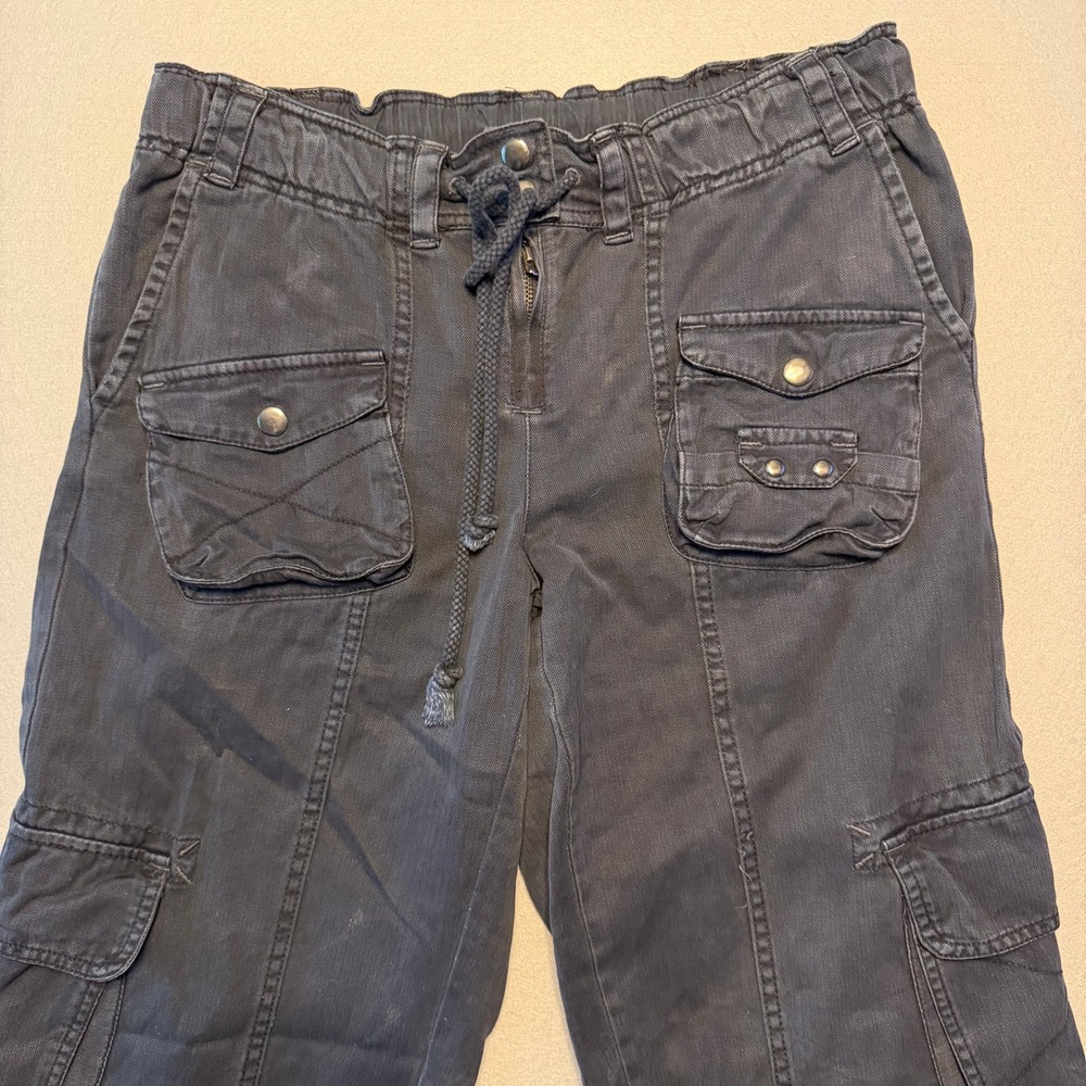 Free People We The Free Tahiti Pull-On Cargo Pants Black Women Size Small - Picture 10 of 14